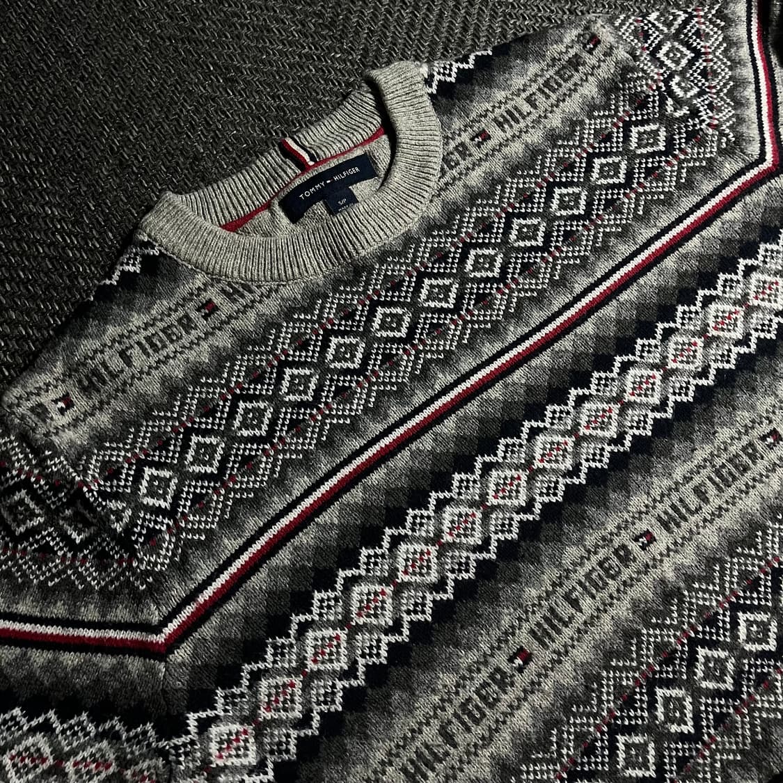 [S] TOMMY HILFIGER 타미힐피거 울 코튼 패턴 니트 상품이미지3