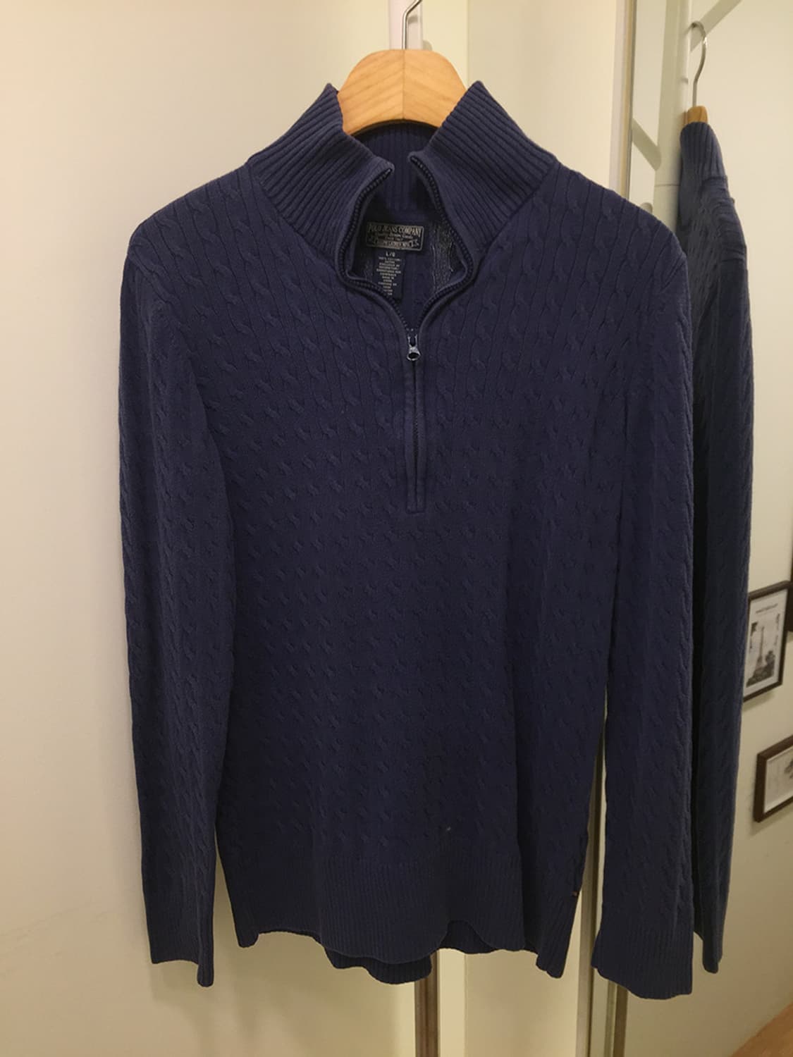 여성 폴로 꽈배기 니트 반집업 95~100 상품이미지4