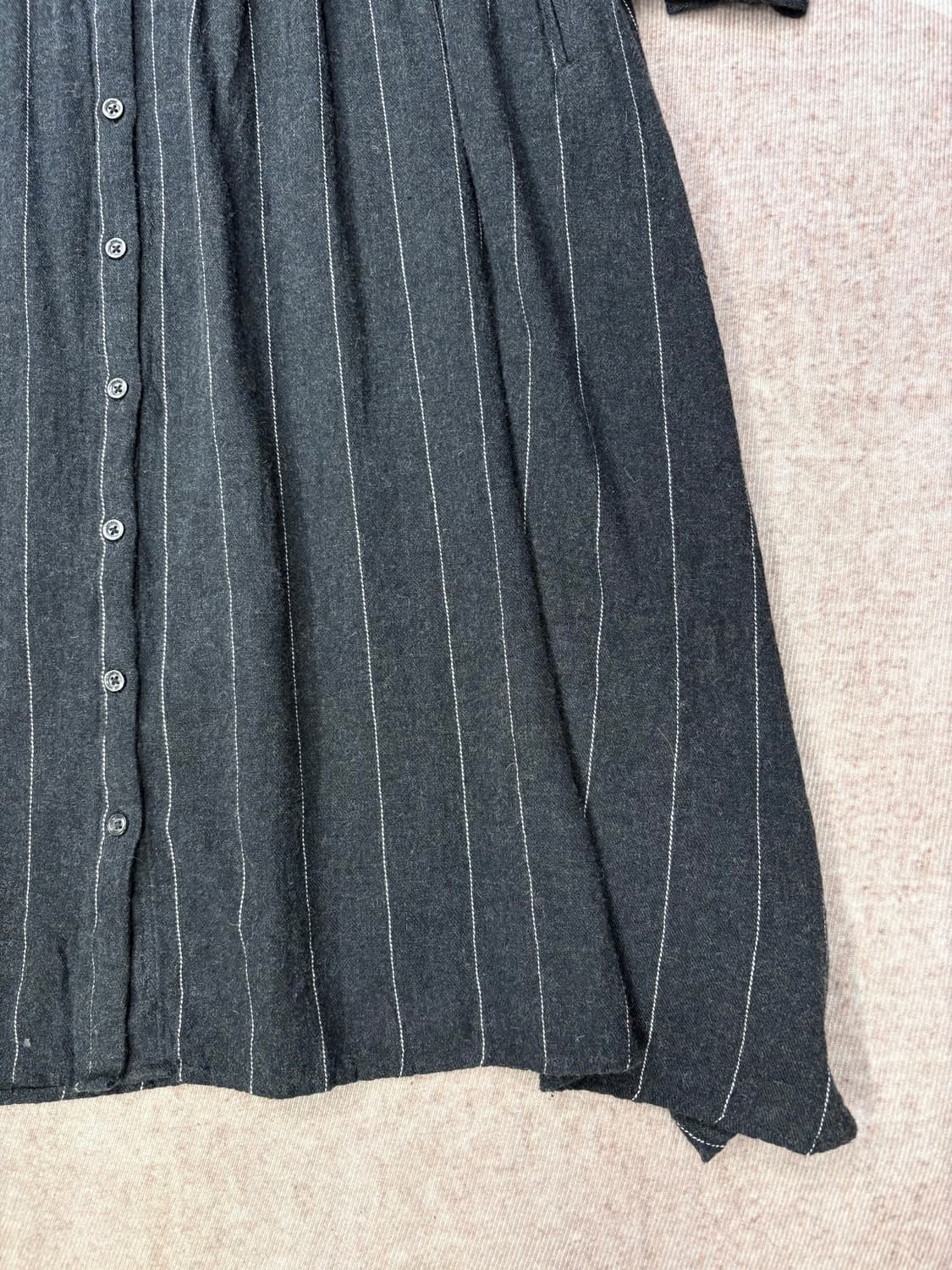 LILASIC 코튼울 스트라이프 롱 원피스  상품이미지3