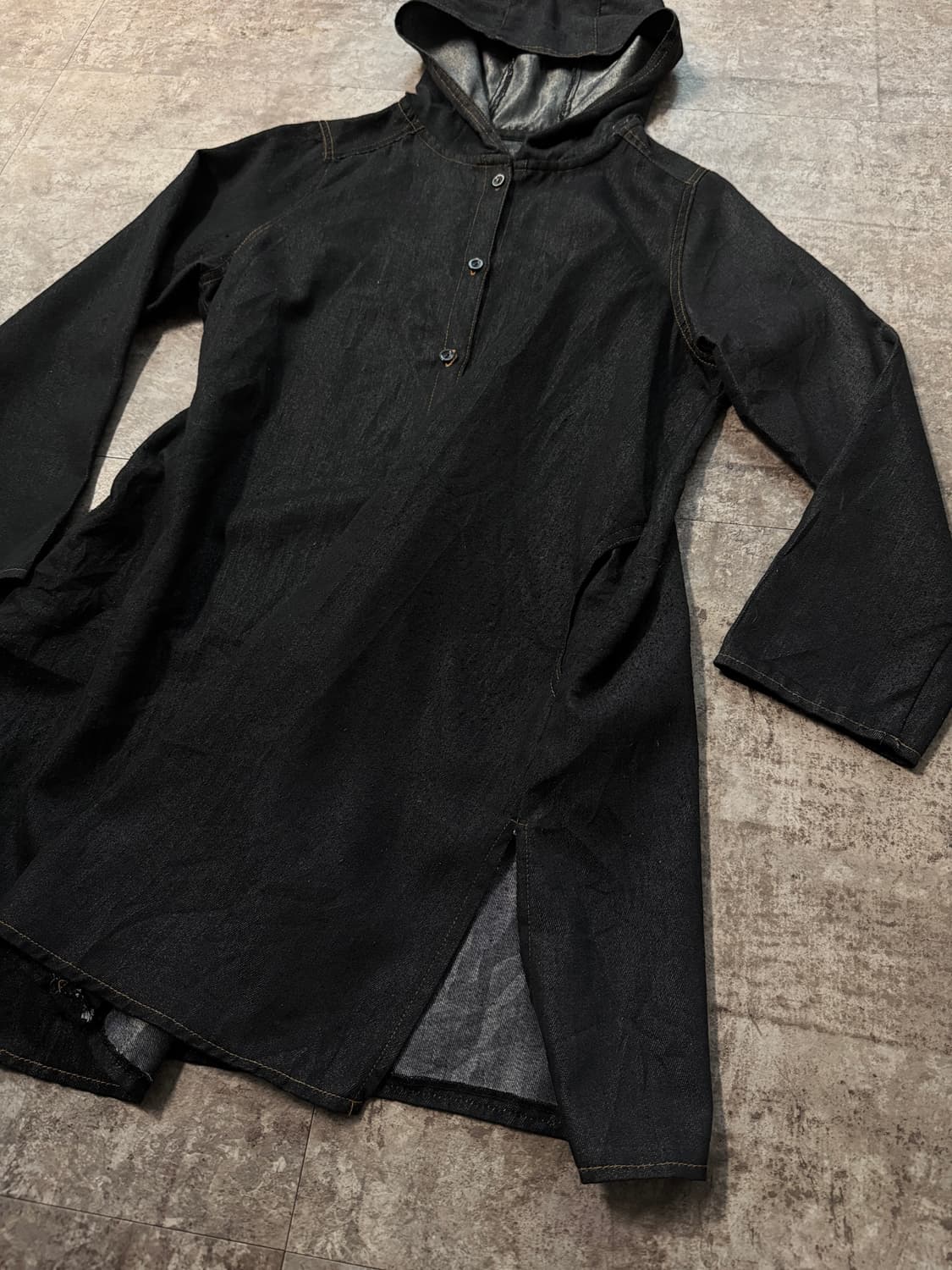 후디드 버튼 롱 자켓 상품이미지5