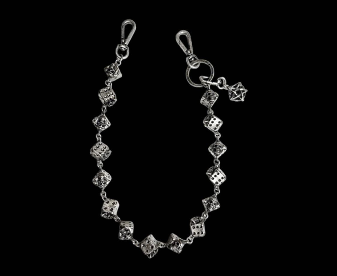 에모스탠스클럽 스컬 다이스 체인 키체인 앤티크 실버 상품이미지1