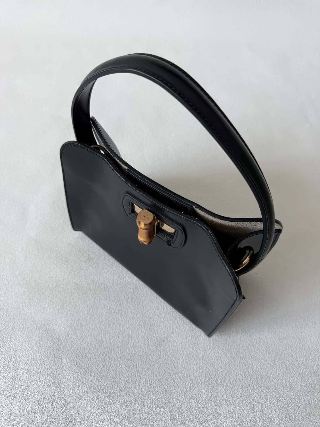 MADE IN ITALY 레더 뱀부 토트백(크로스 가능) 상품이미지5