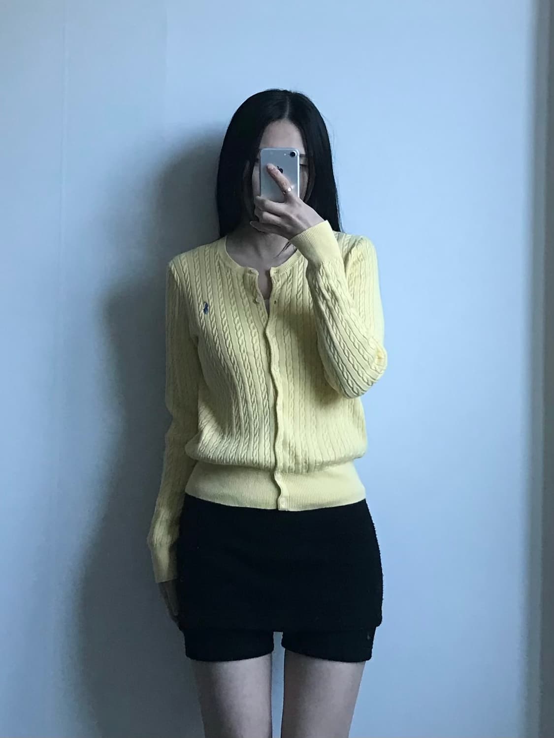 폴로 랄프로렌 QR 신형 옐로우 꽈배기 니트 가디건 상품이미지1