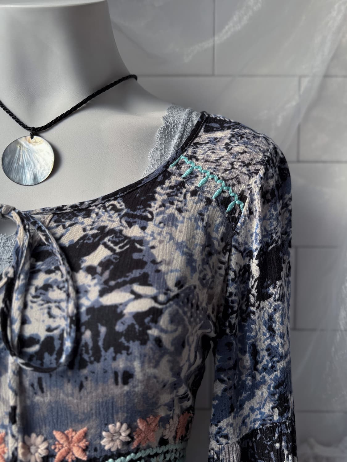 Floral Embroidered Tie-Dye Dress 0409 상품이미지4