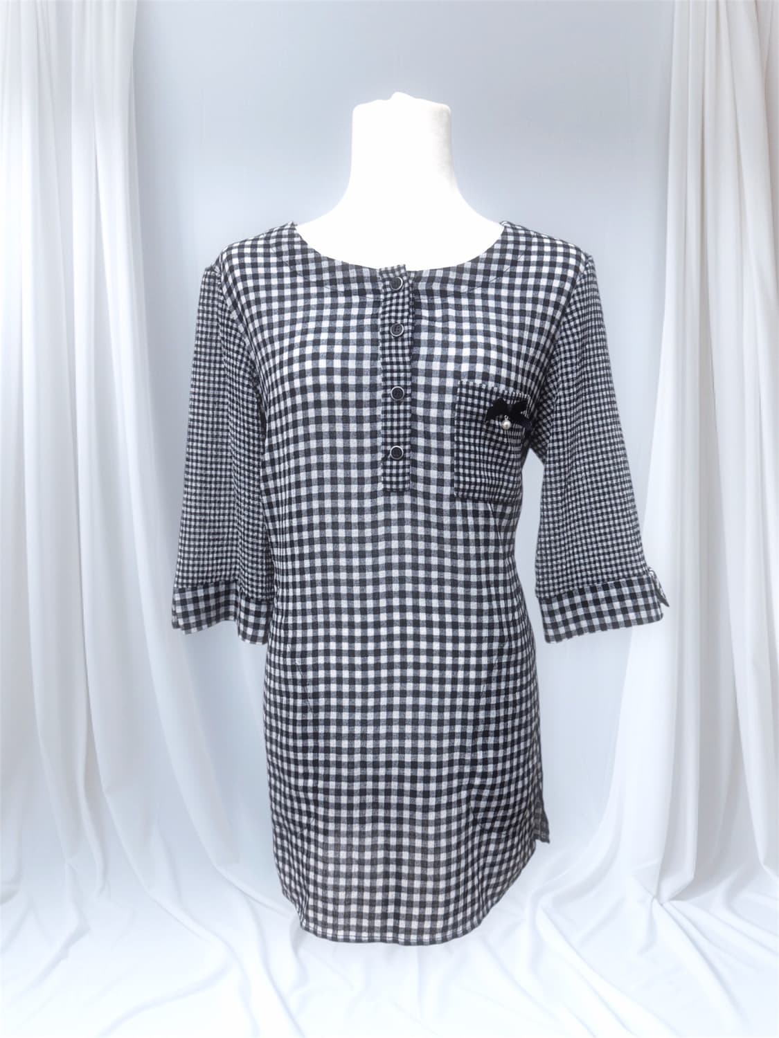 빈티지 모리걸 체크 원피스 상품이미지1