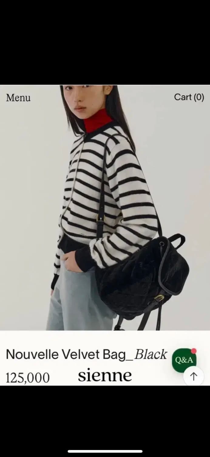 시엔느 벨벳 백팩 nouvelle velvet bag_black 상품이미지3