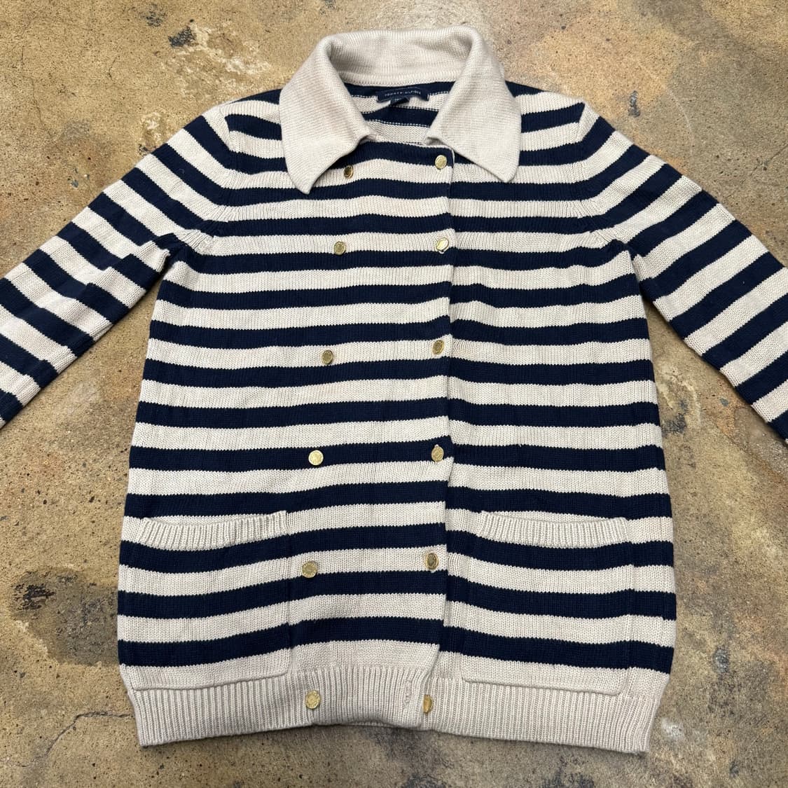 타미힐피거 카라 스트라이프 단가라 니트  상품이미지3