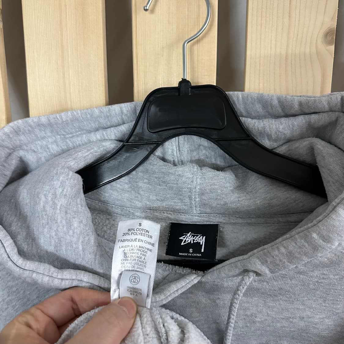 (S) 스투시 그레이 빅로고 후드티 상품이미지7