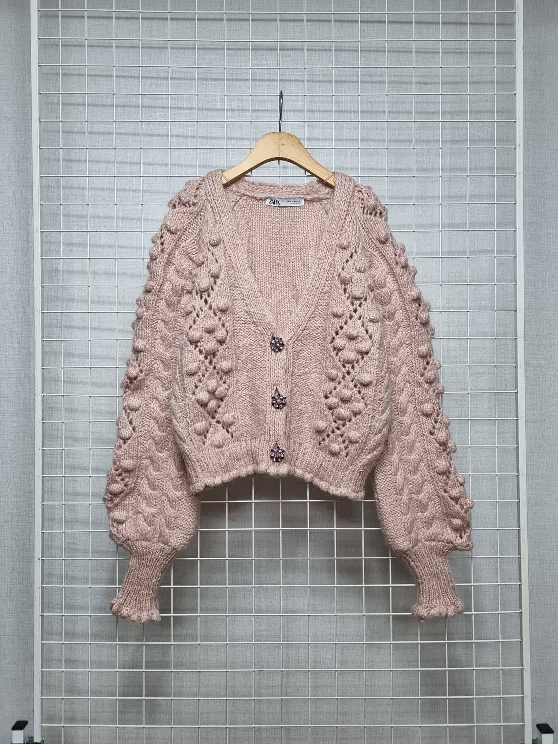 (새상품) 자라 큐빅 니트가디건 상품이미지1