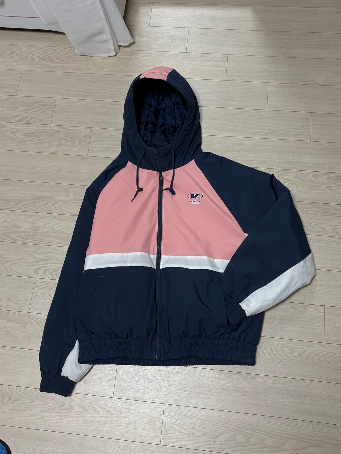 반스 핑크 배색 경량패딩 바람막이 S 상품이미지1