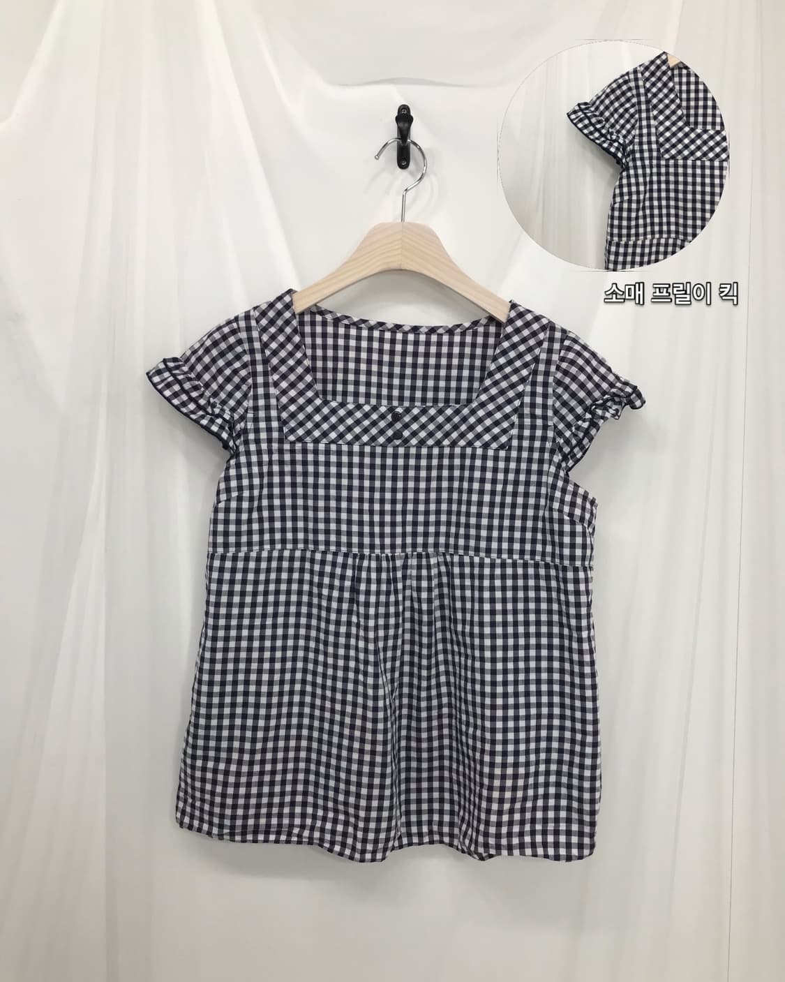 ˚꩜｡네이비 톤온톤 프릴 니혼진 ˚꩜｡ 상품이미지5