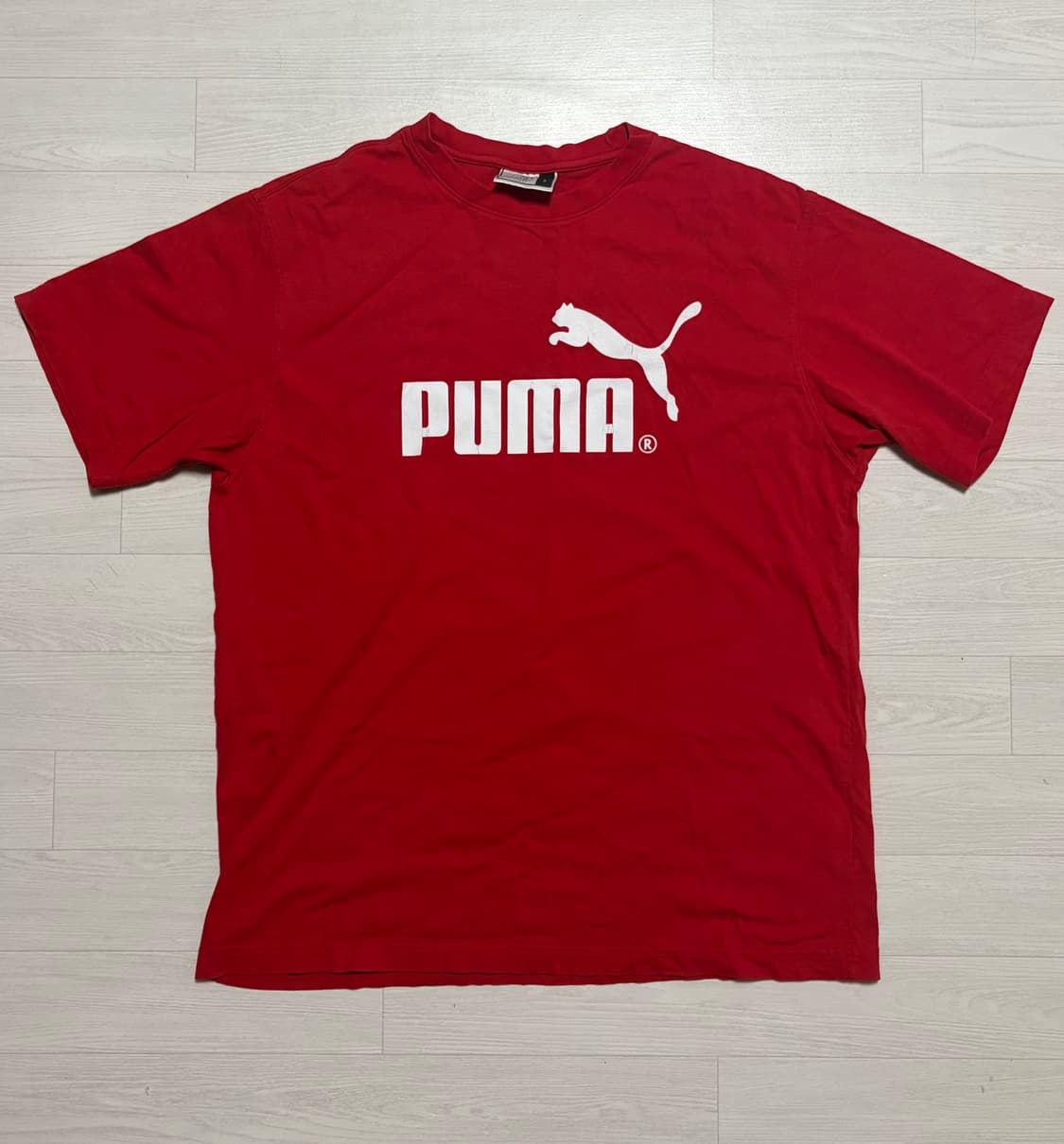 푸마 puma 빈티지 반팔 반소매 셔츠 레드 L 상품이미지1