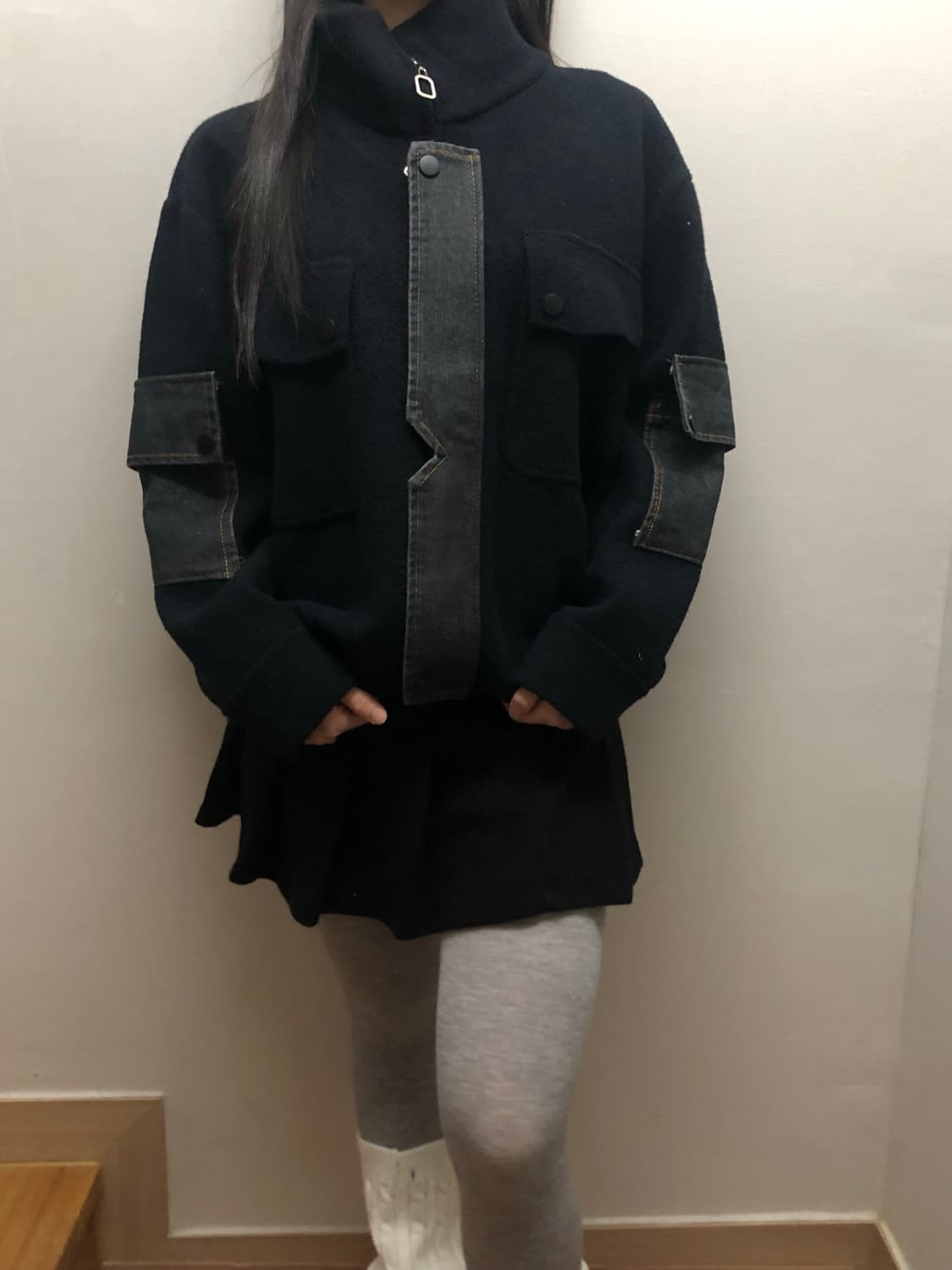 빈티지 블랙 포켓 점퍼 상품이미지1