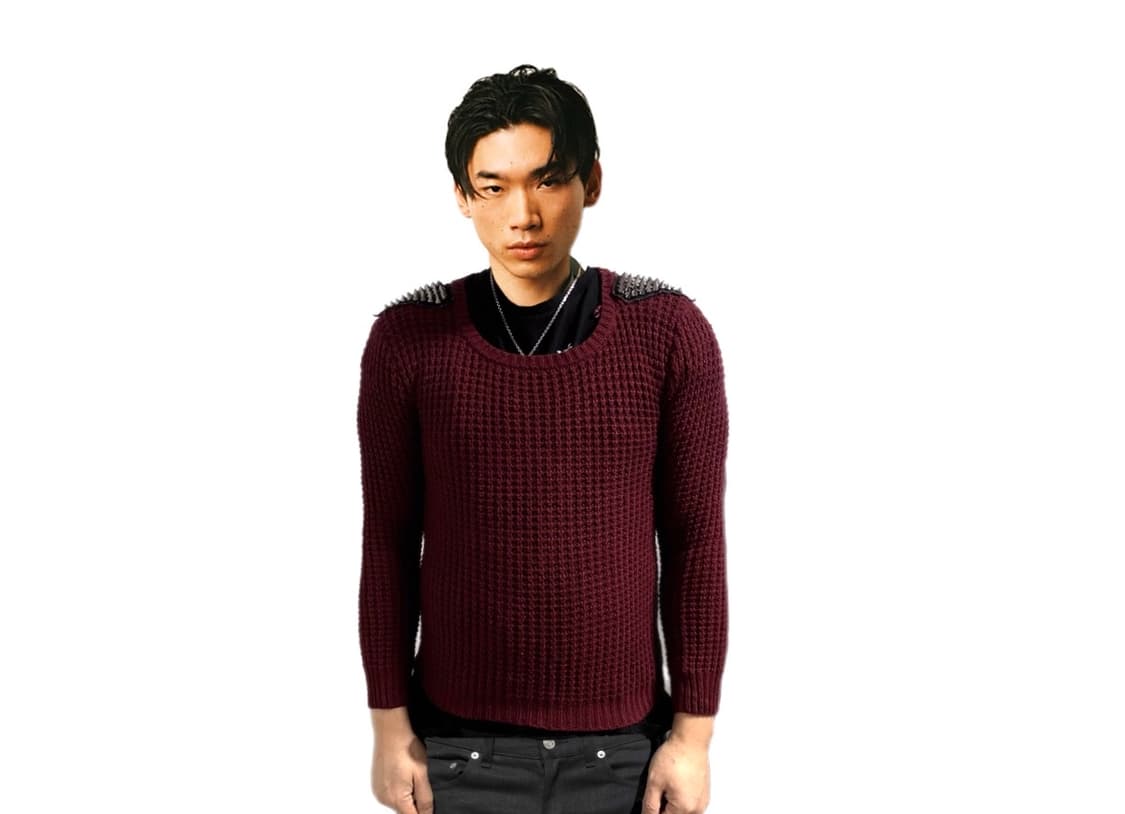 빈티지 메탈스터드 장식 어깨견장 니트 상품이미지1