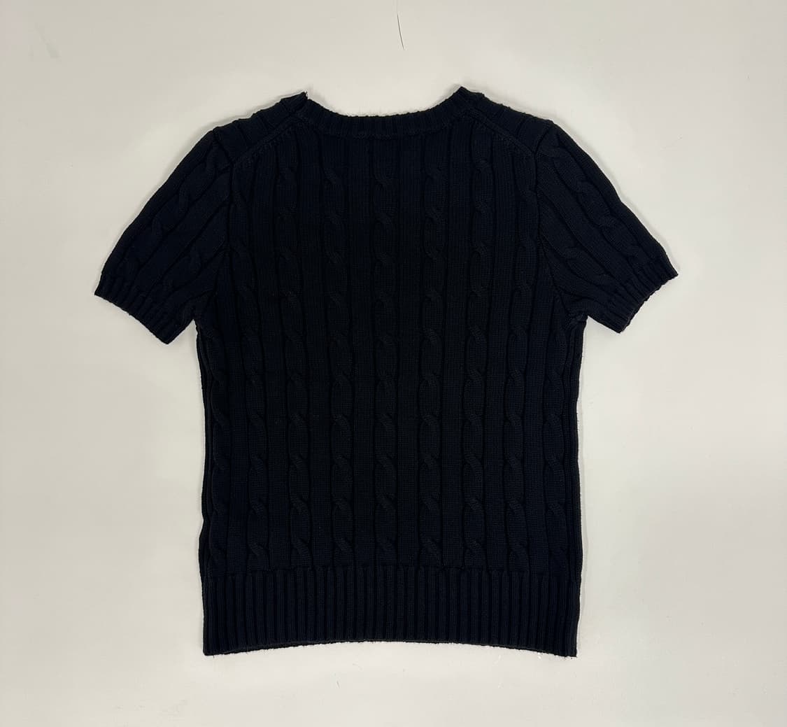 폴로 랄프로렌 여성 케이블 꽈배기 반팔니트 xl 블랙 상품이미지3