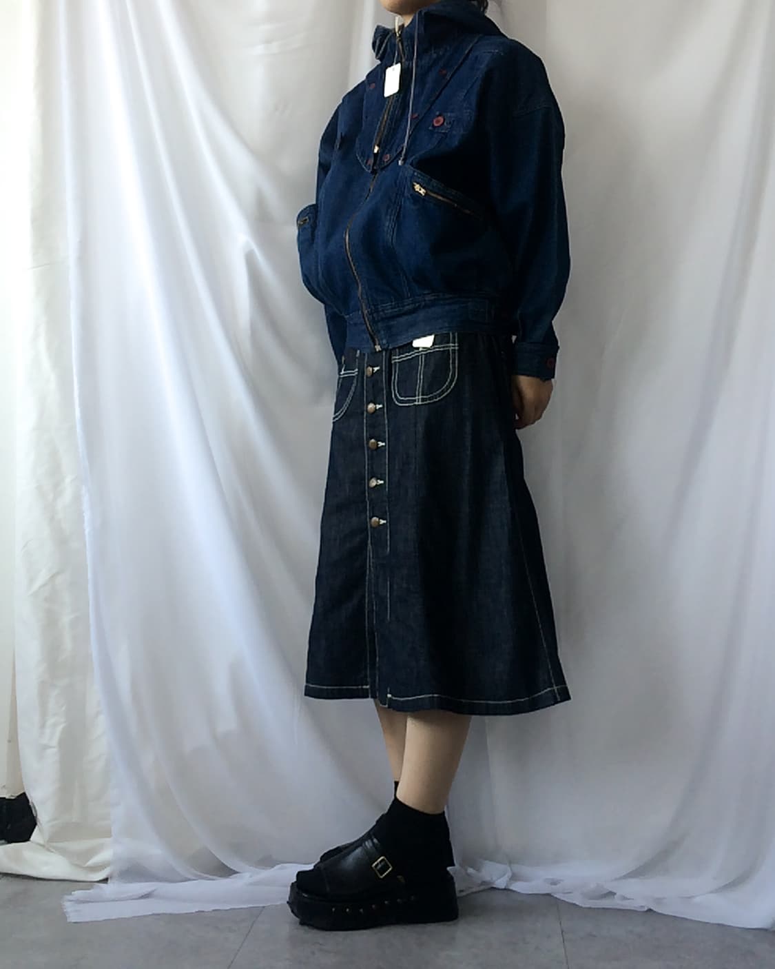 Stitch point midi skirt 상품이미지5