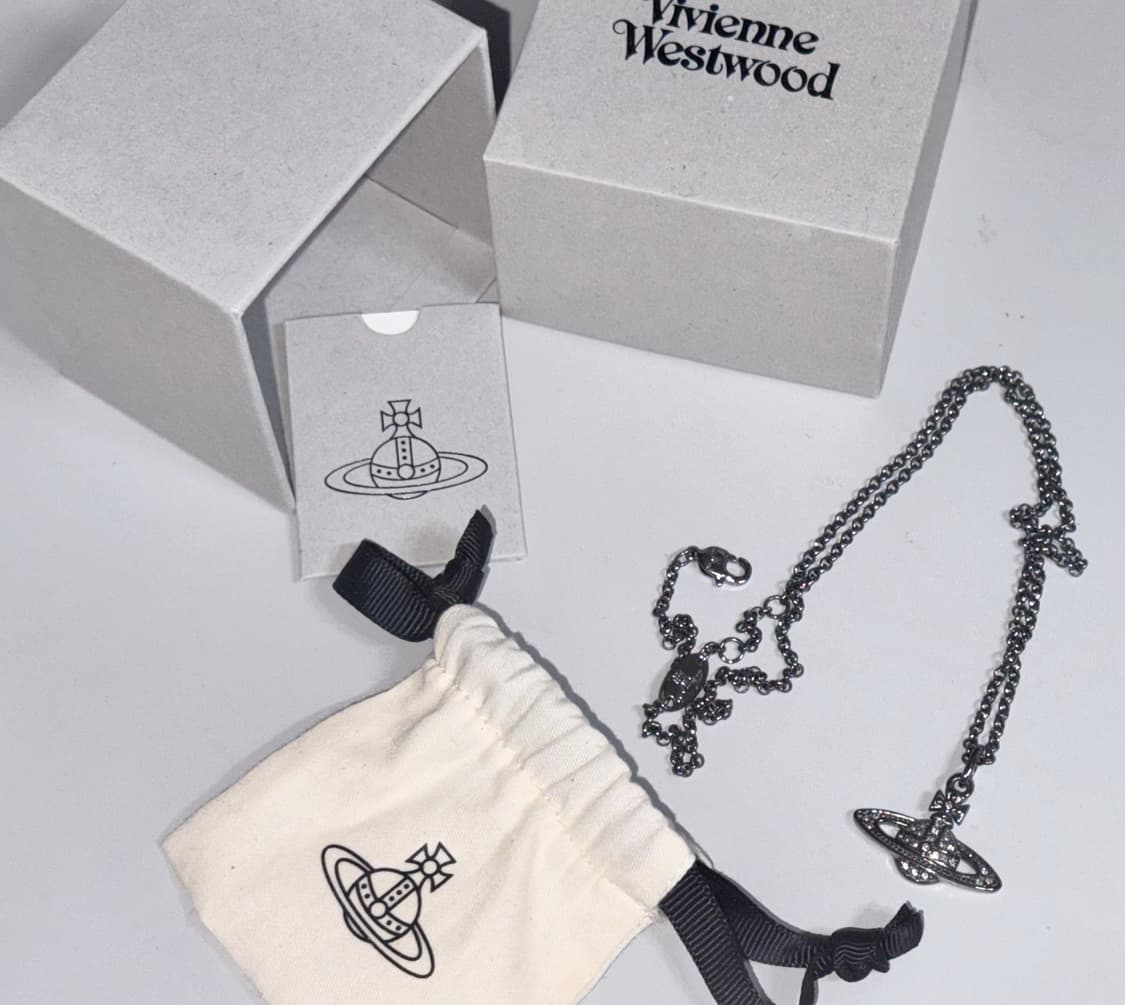 비비안웨스트우드 목걸이 펜던트 미니 바스 건메탈 실버 상품이미지1