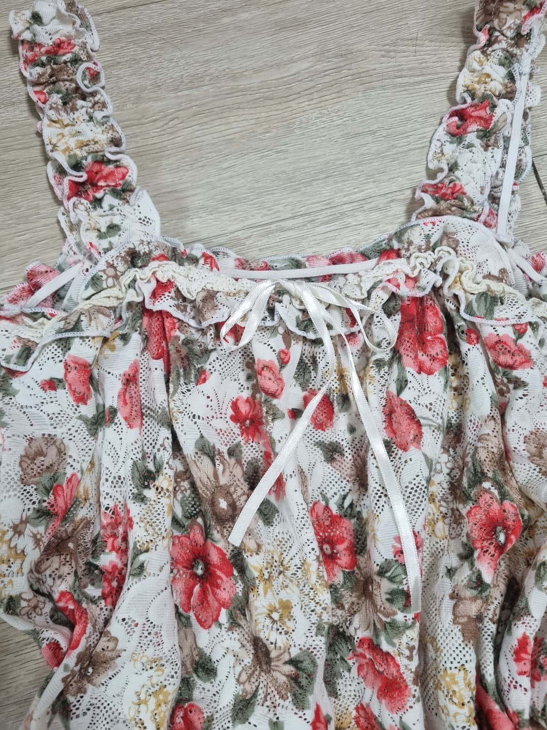 리즈리사 고전 꽃무늬 플라워 히메갸루 민소매 캐미솔 블라우스 나시 상품이미지1