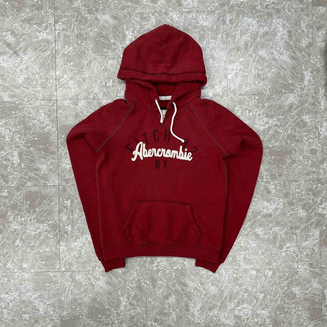 아베크롬비 y2k 여리핏 버건디 스웨트셔츠 후드티(M) 상품이미지2