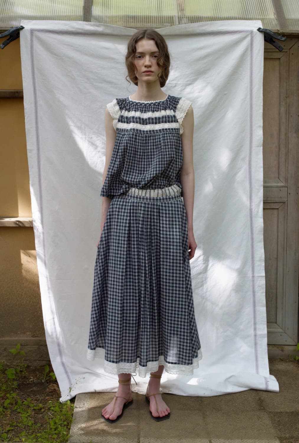 비아플레인 VIA DYLLIS CHECK SLEEVELESS (NAVY  상품이미지1