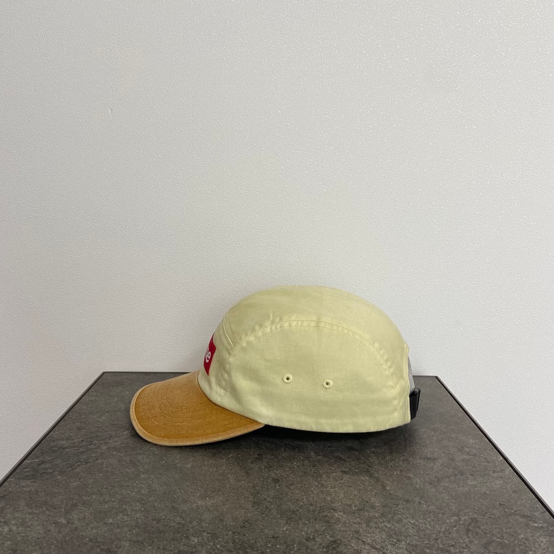 슈프림 투톤 내츄럴 탄 레드 박스로고 캠프캡 모자 상품이미지2