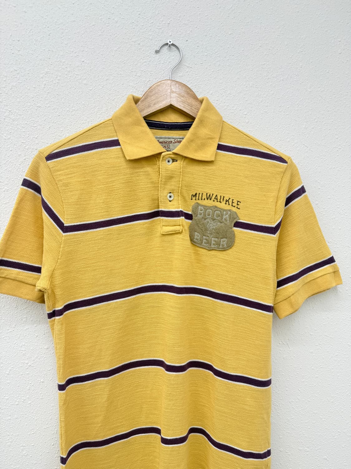 밀워키 빈티지 패치 스트라이프 반팔 카라티 상품이미지2