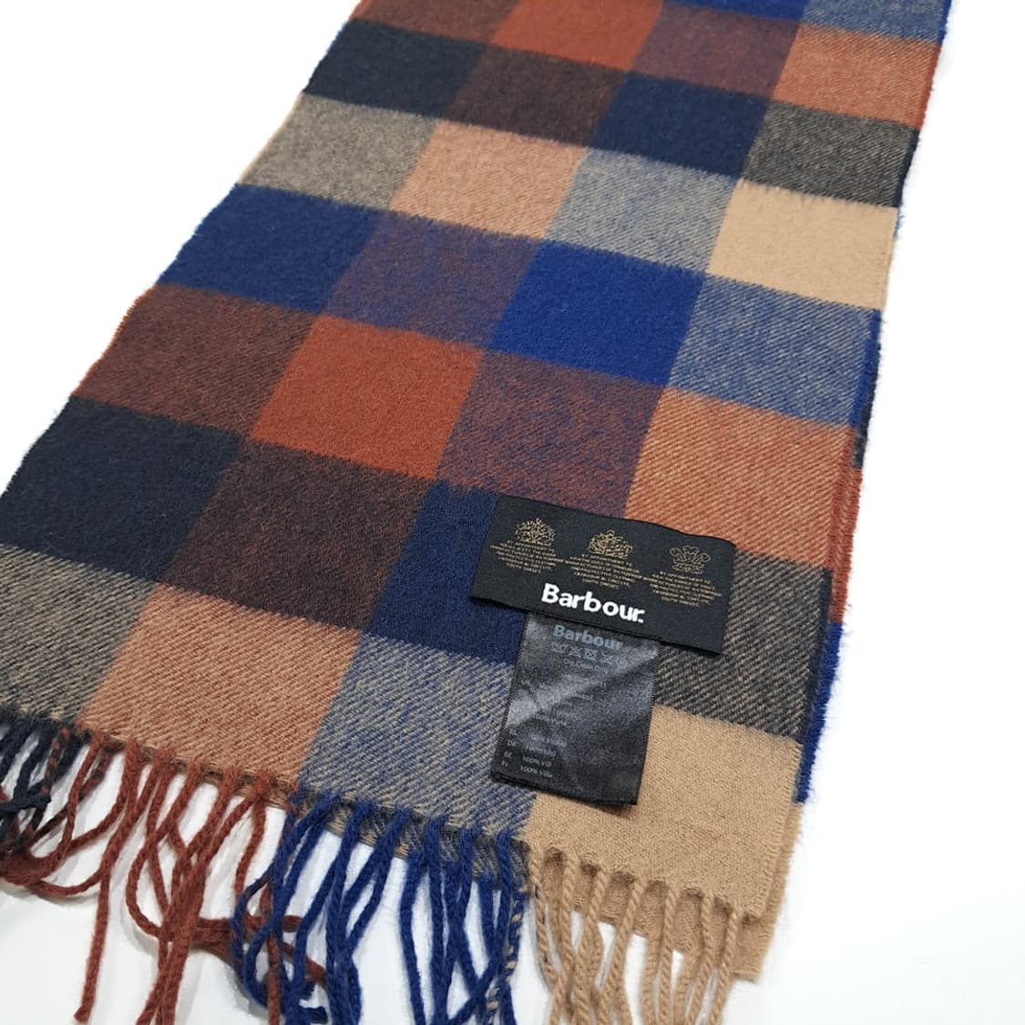 MX635 바버 램스울 타탄체크 네이비 머플러 목도리 상품이미지4