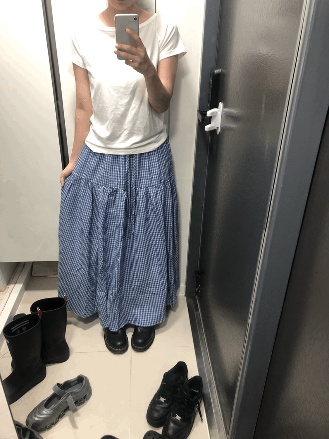 Onid  모어 체크 스커트  상품이미지2