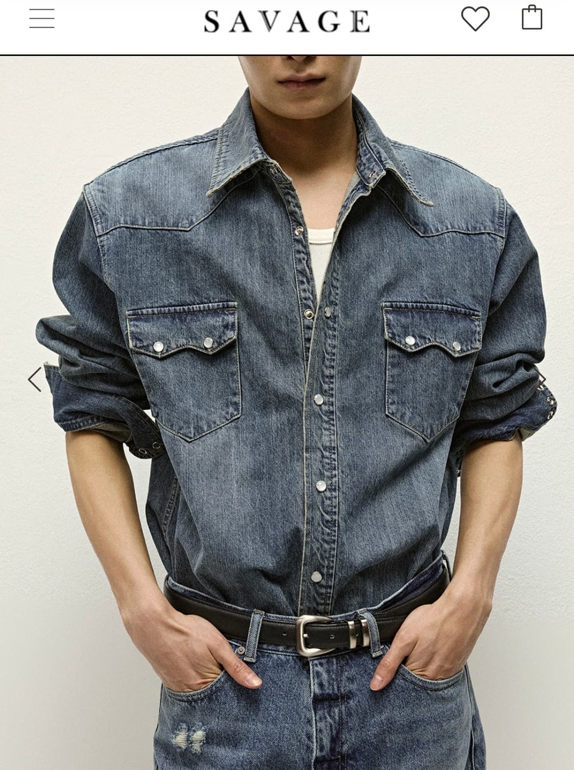 세비지 데님셔츠 상품이미지1