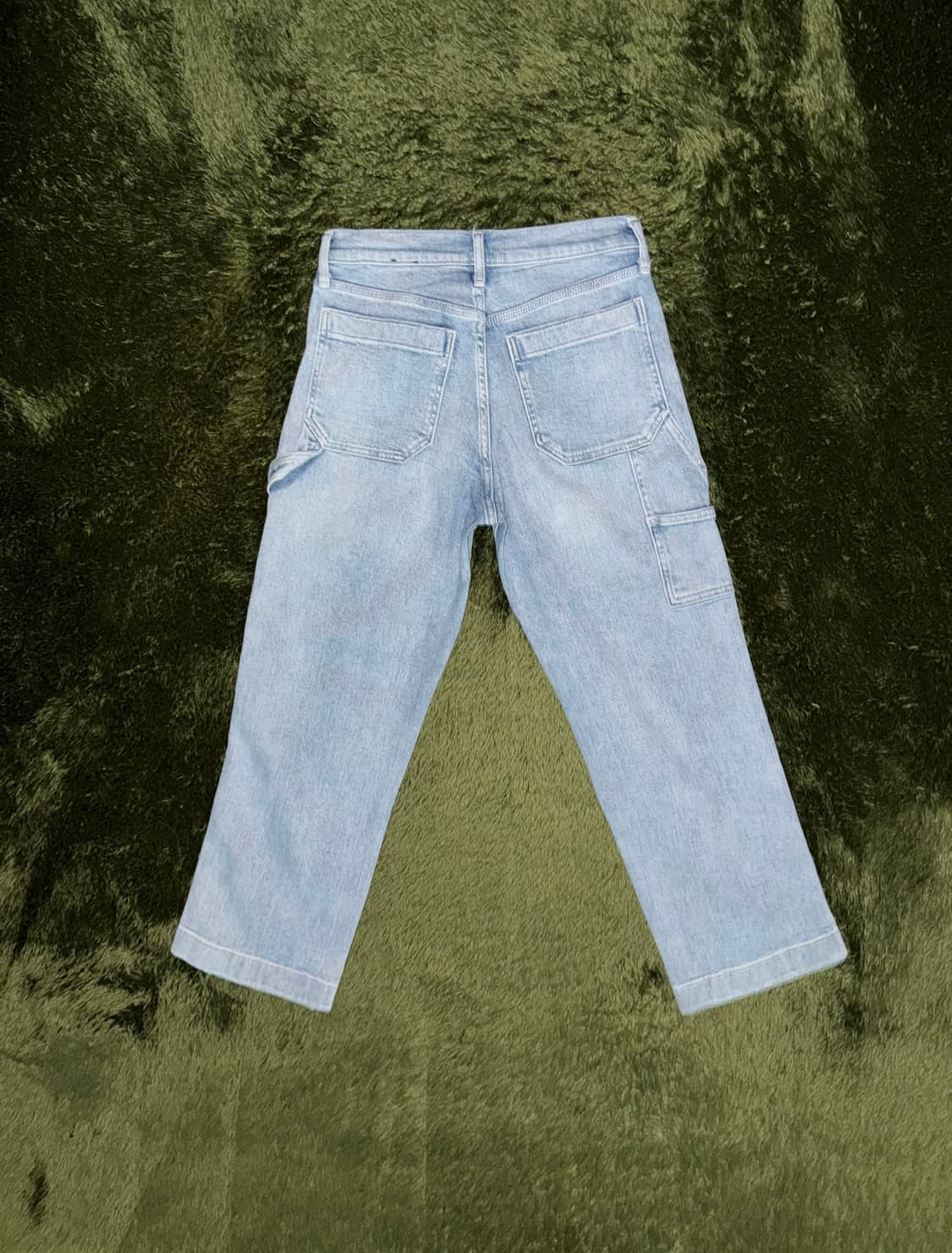 [4] 00s GAP 갭 버튼 플라이 블리치드 크롭 데님 카펜터 팬츠 상품이미지7