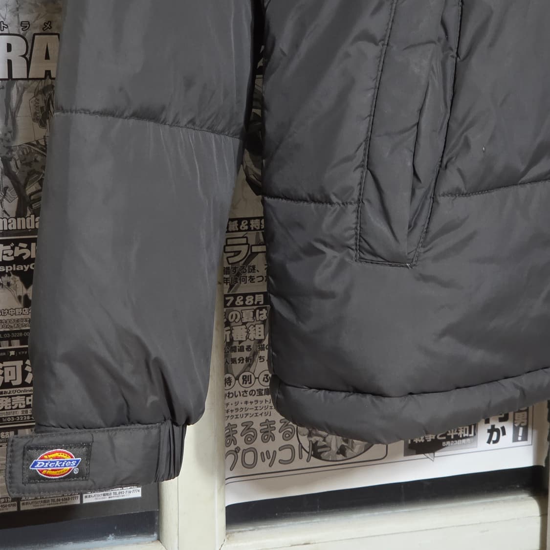 디키즈 카키그레이 미니 로고 후드 패딩 상품이미지5