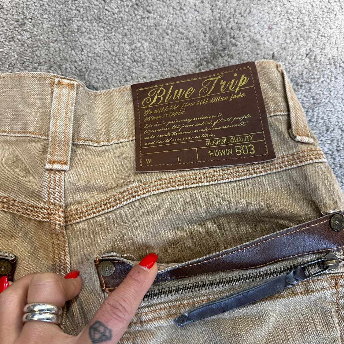 에드윈 블루트립503  베이지 웨스턴 팬츠(28) 상품이미지3