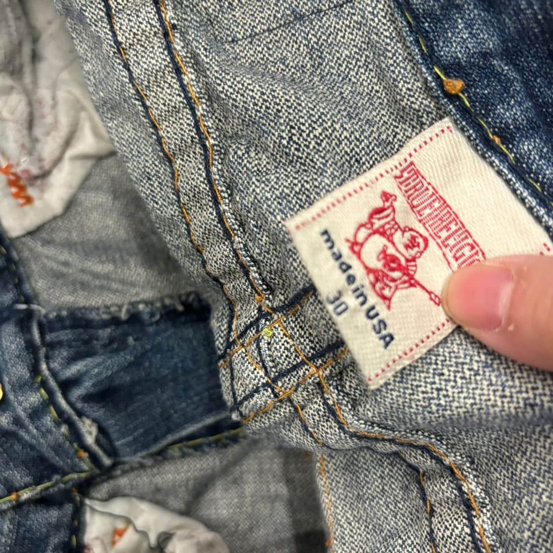 [정품/30] 트루릴리젼 블루 워싱 데님 청바지 상품이미지5