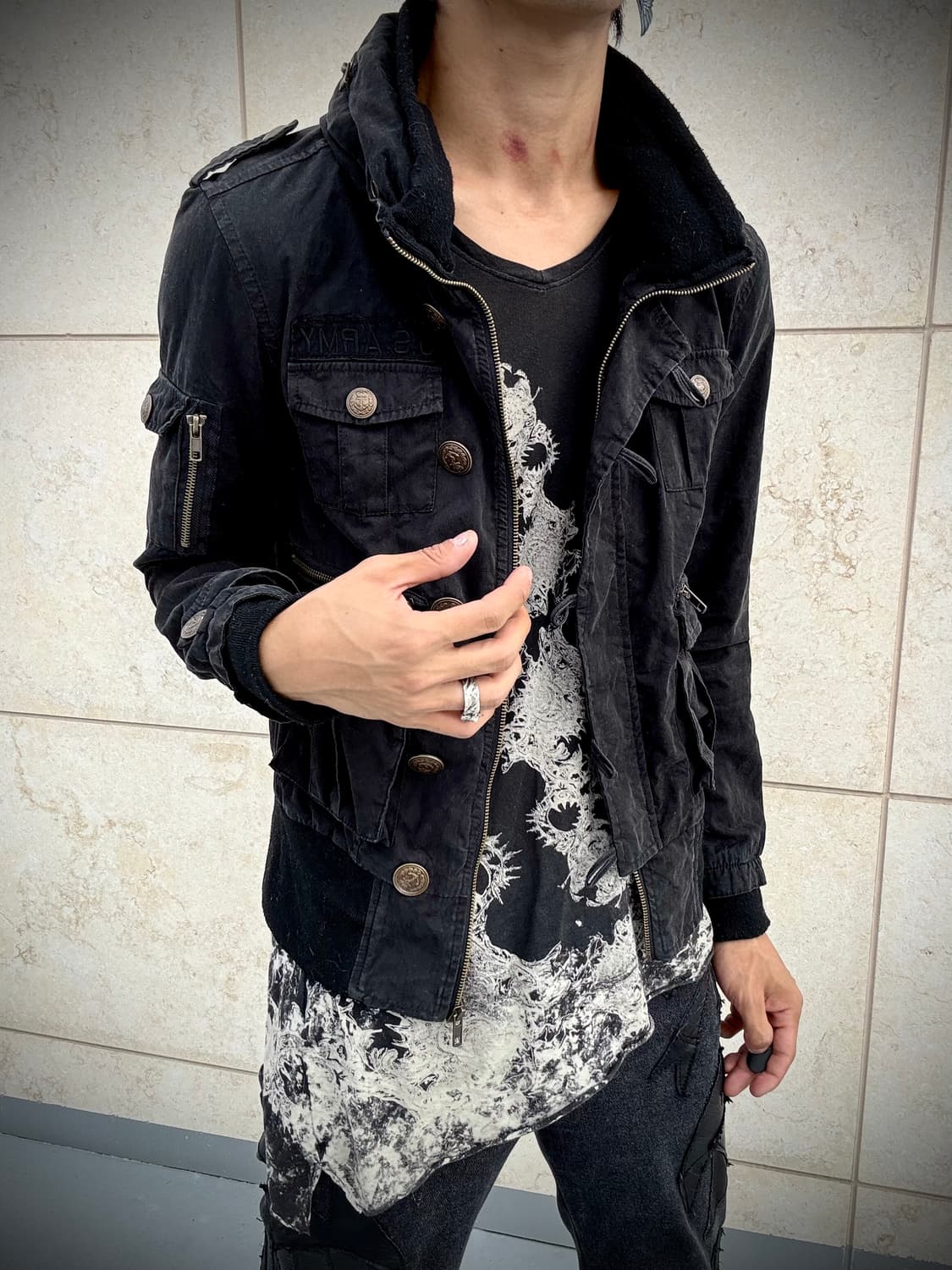 “Vintage” 00’s Gimmick Design Black Jk 상품이미지2
