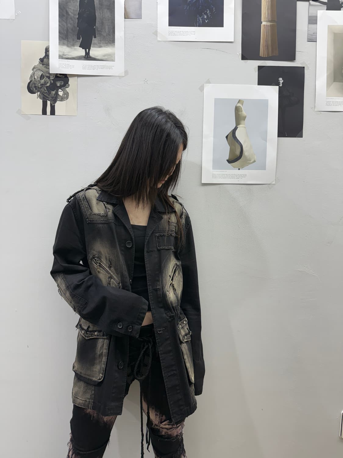 락시크 무드 그런지 워싱 자켓 상품이미지10