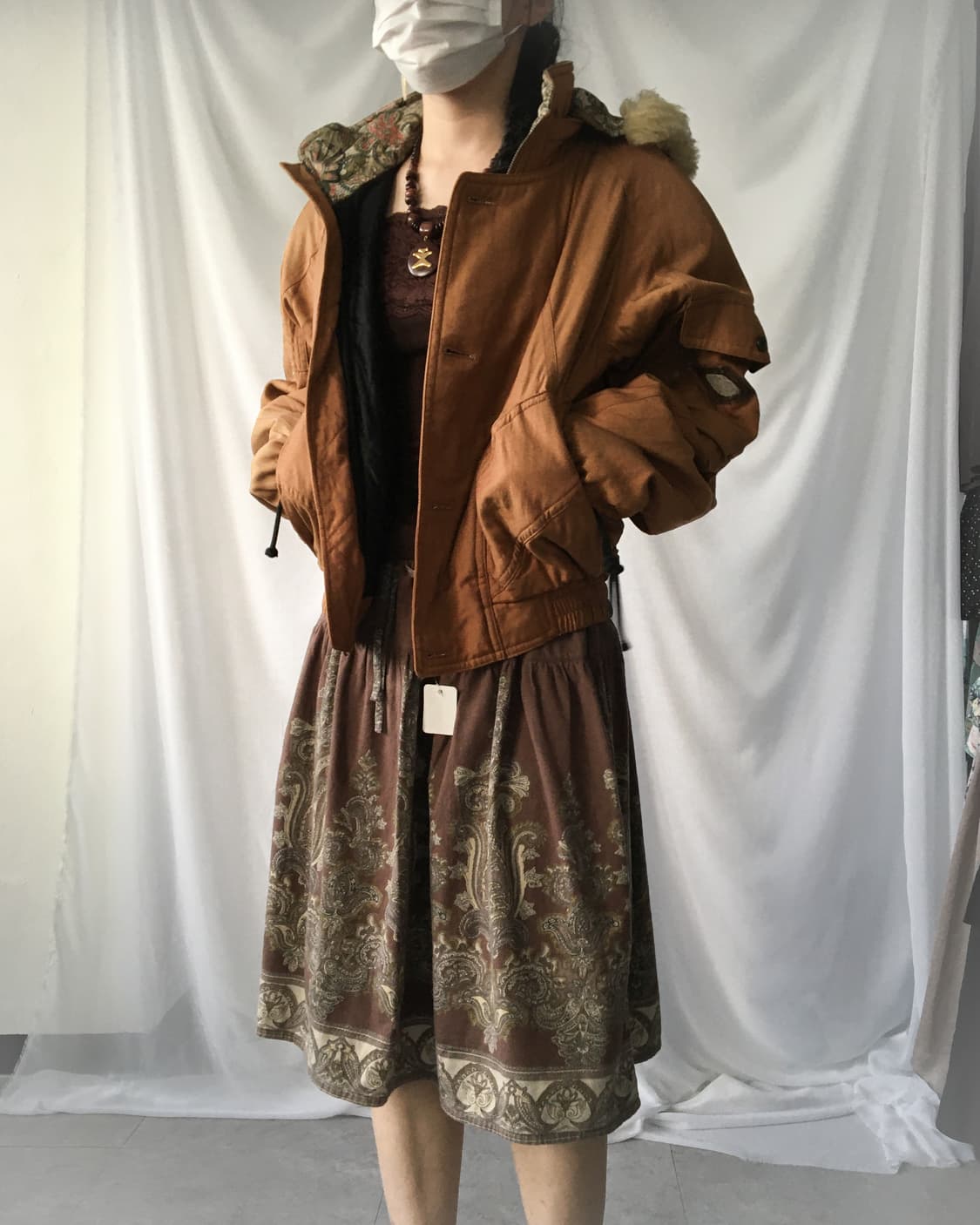 Fake fur hood bomber jacket 상품이미지8