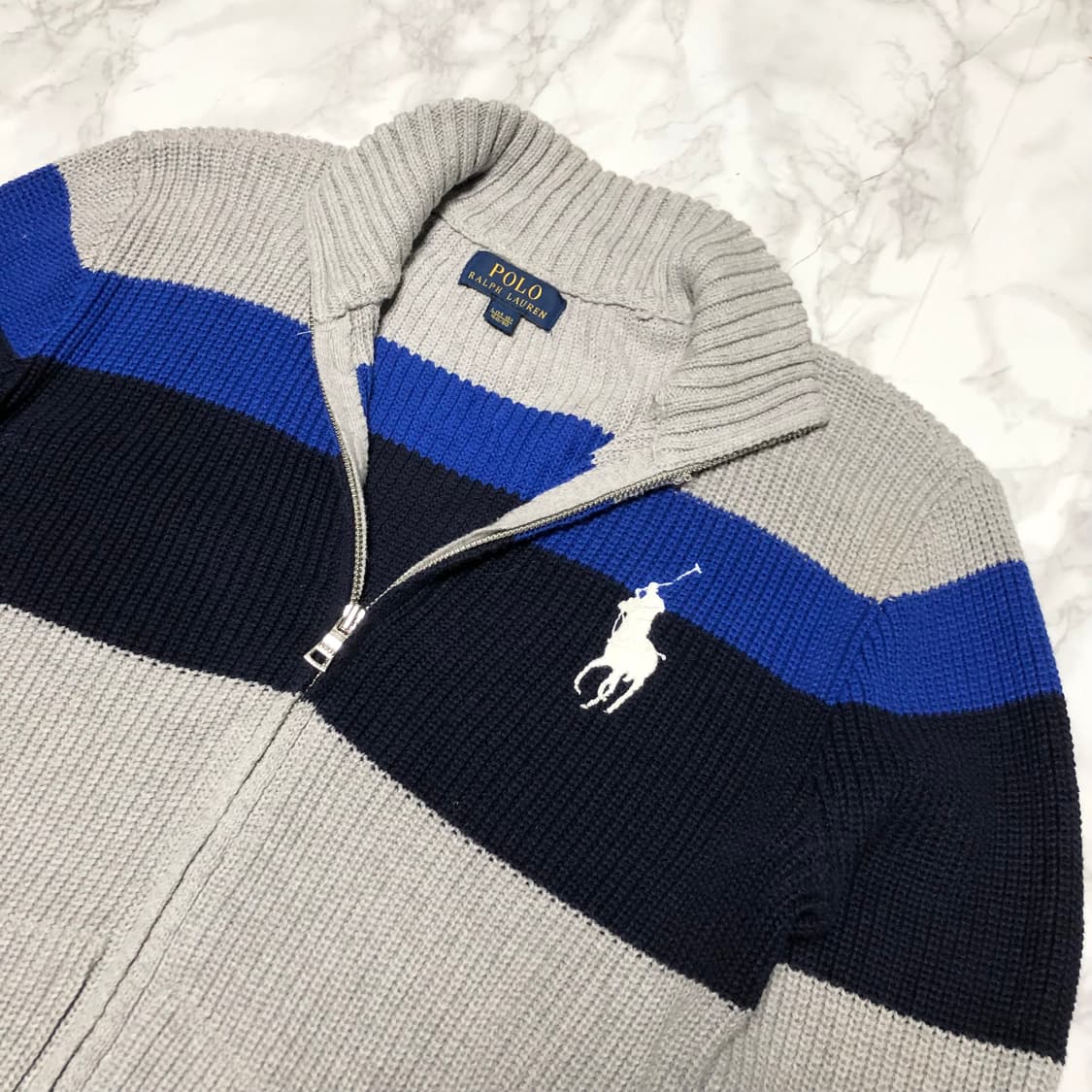 폴로 랄프로렌 빅포니 니트 집업 가디건 자켓 거의새거 상품이미지2