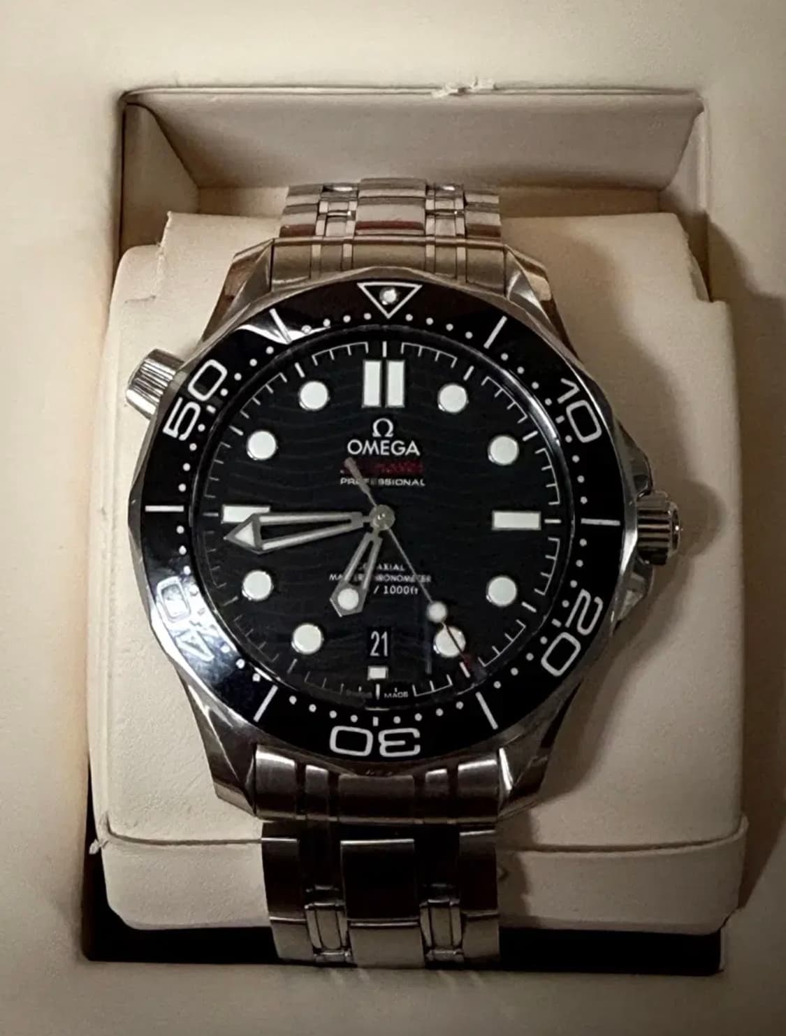 [44mm]오메가 씨마스터 다이버 300 풀박스 흑판 블랙 상품이미지1