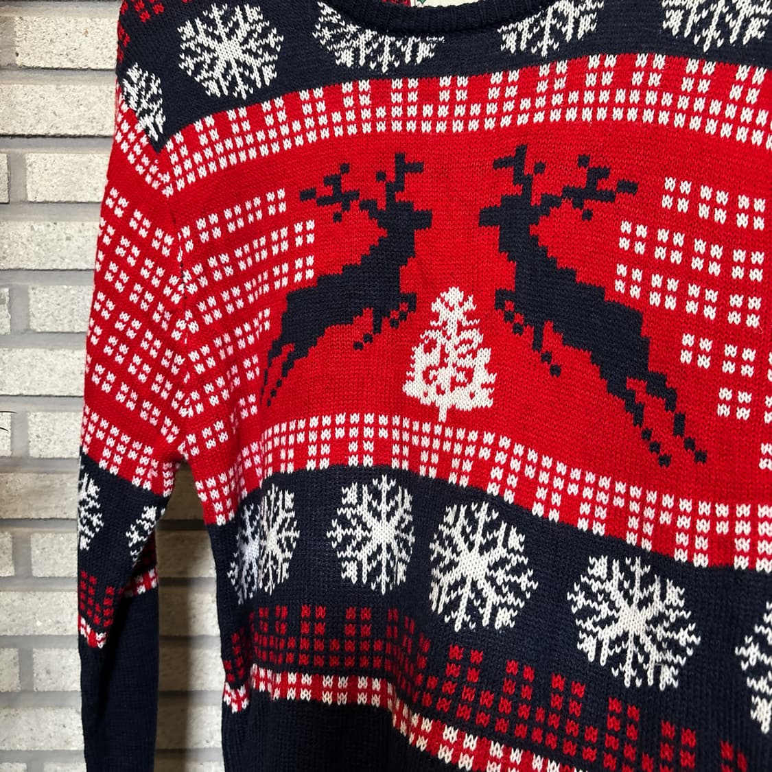 USA VINTAGE 레인디어 홀리데이 패턴 니트 스노우플레이크 디테일 상품이미지6
