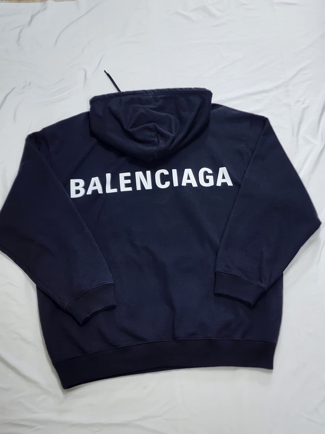 발렌시아가 백로고 블랙 후드티 상품이미지1