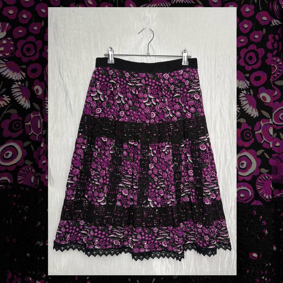 (Anna Sui) Purple Bohemian Lace Skirt 상품이미지2
