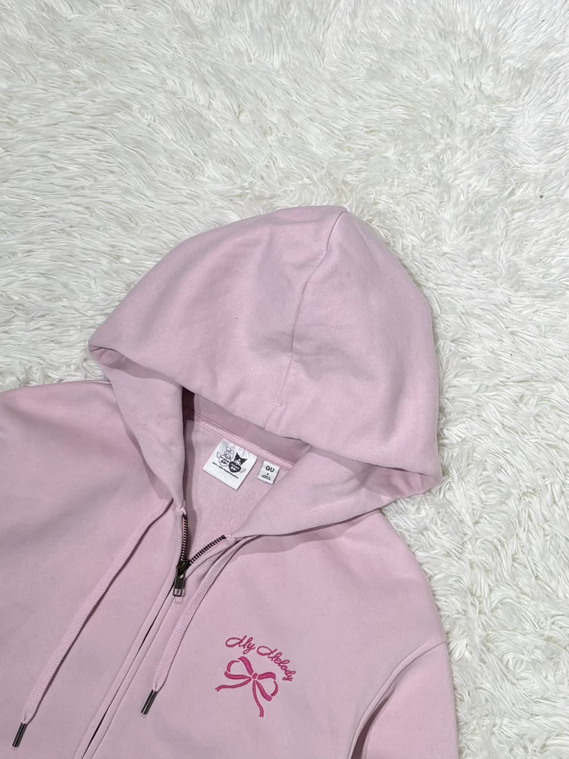 GU 산리오 마이멜로디 베이비핑크 후드집업 상품이미지5