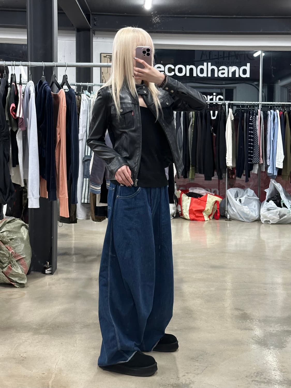 리바이스 00’s 우먼스 숏 넥단추 양가죽 자켓 상품이미지3