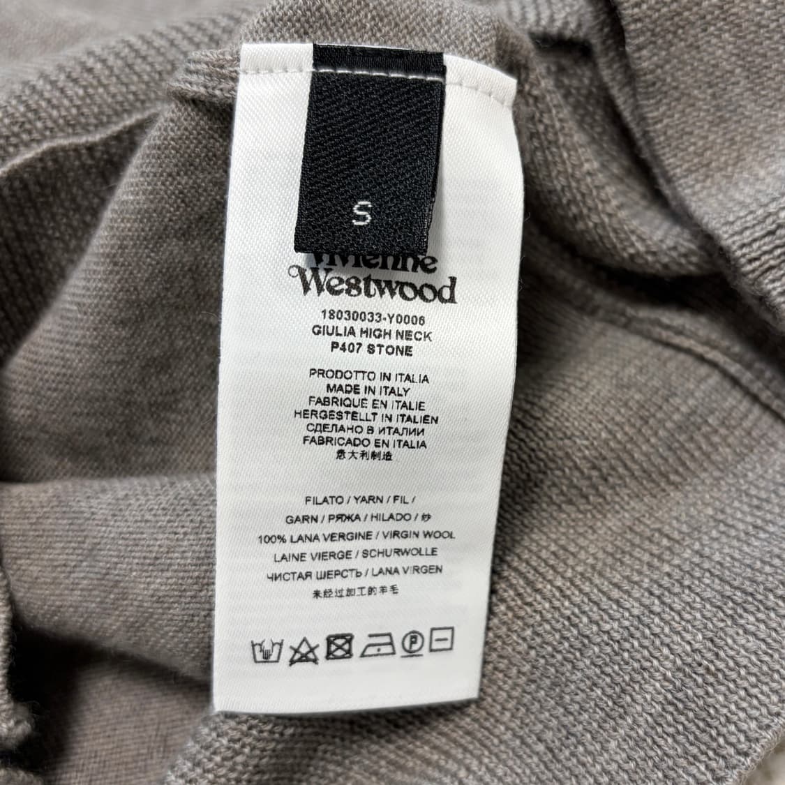 비비안웨스트우드 줄리아 하이넥 라나울 니트-스톤 베이지 상품이미지3