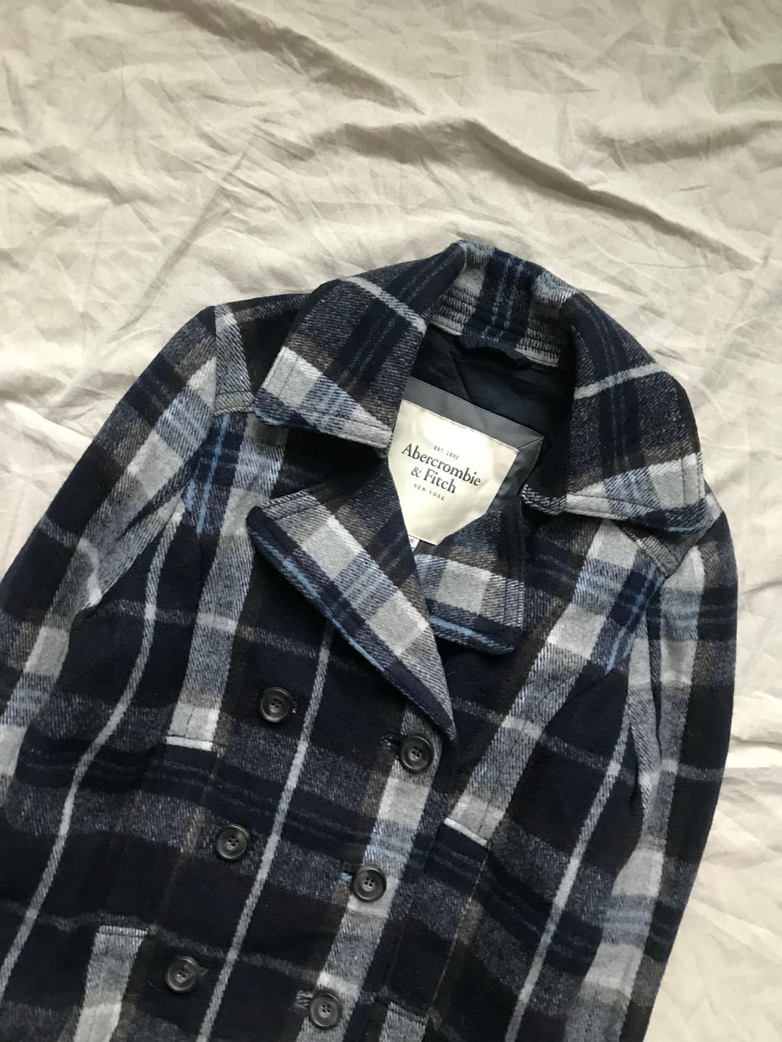 아베크롬비 타단체크 카라 숏코트 안감 누빔 상품이미지7