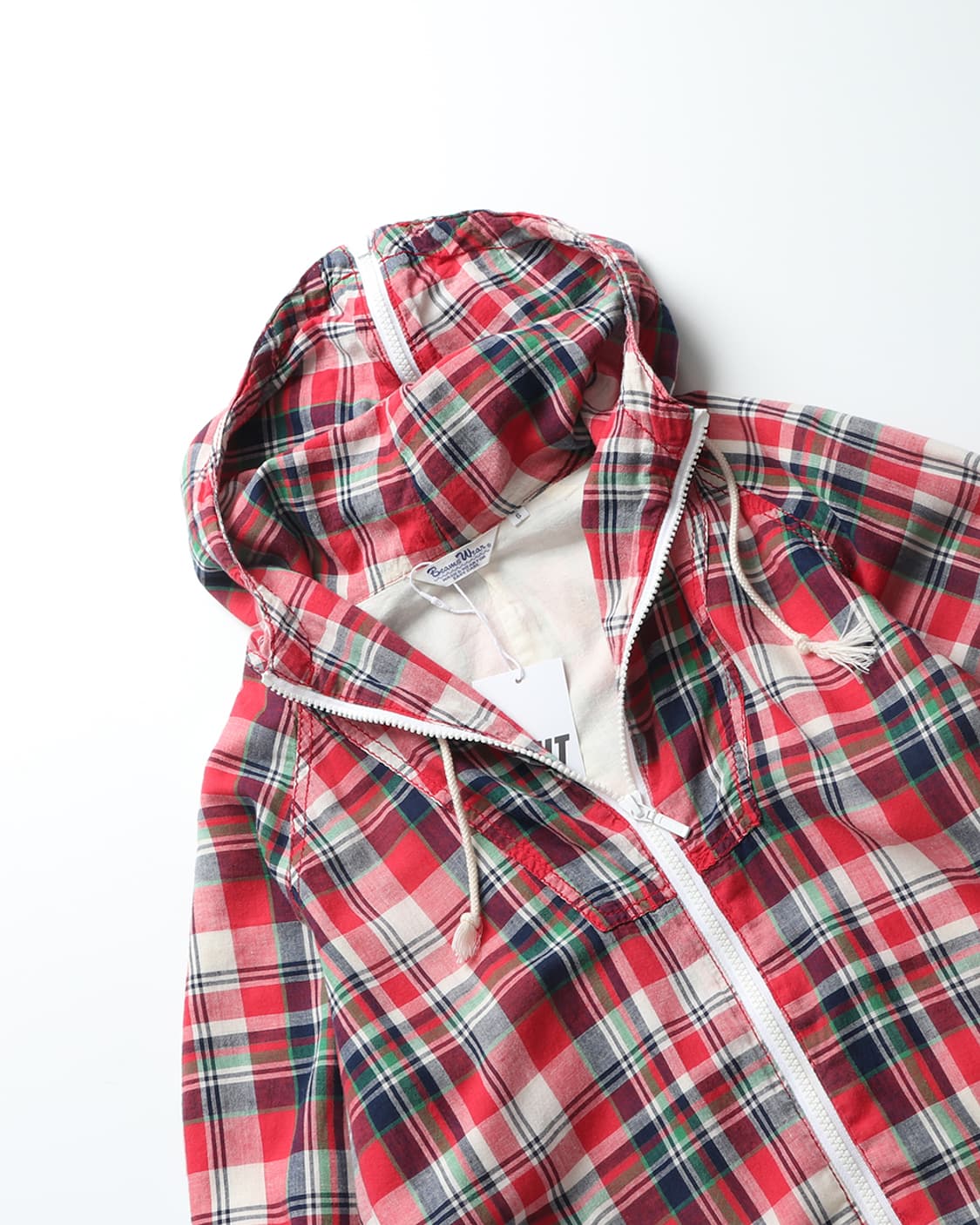 빔즈 BEAMS Madras Check Hoodie 상품이미지9
