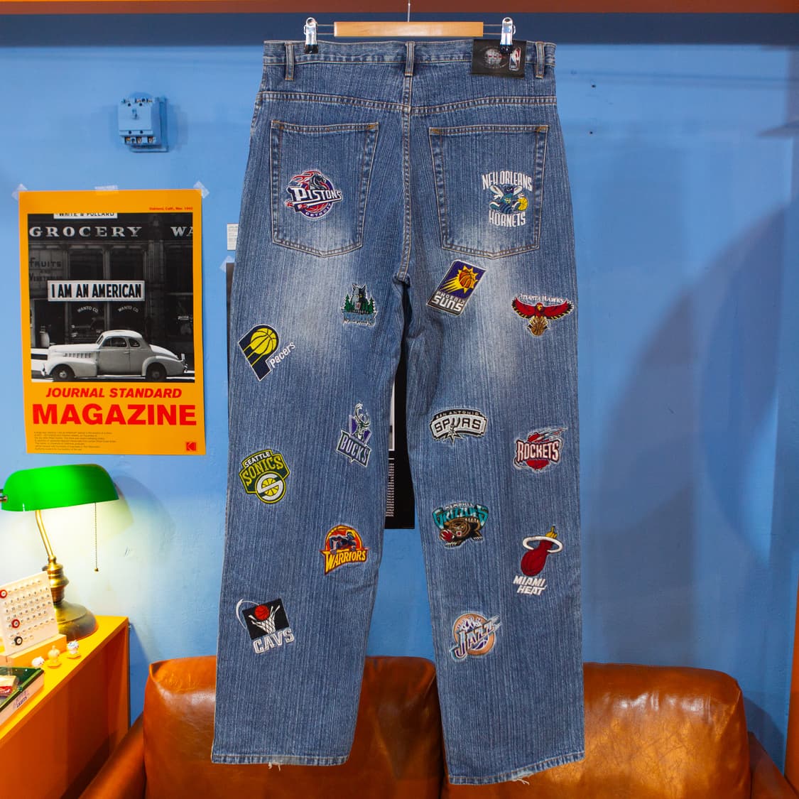 90s NBA Team 엠보로이드 데님 팬츠 상품이미지2