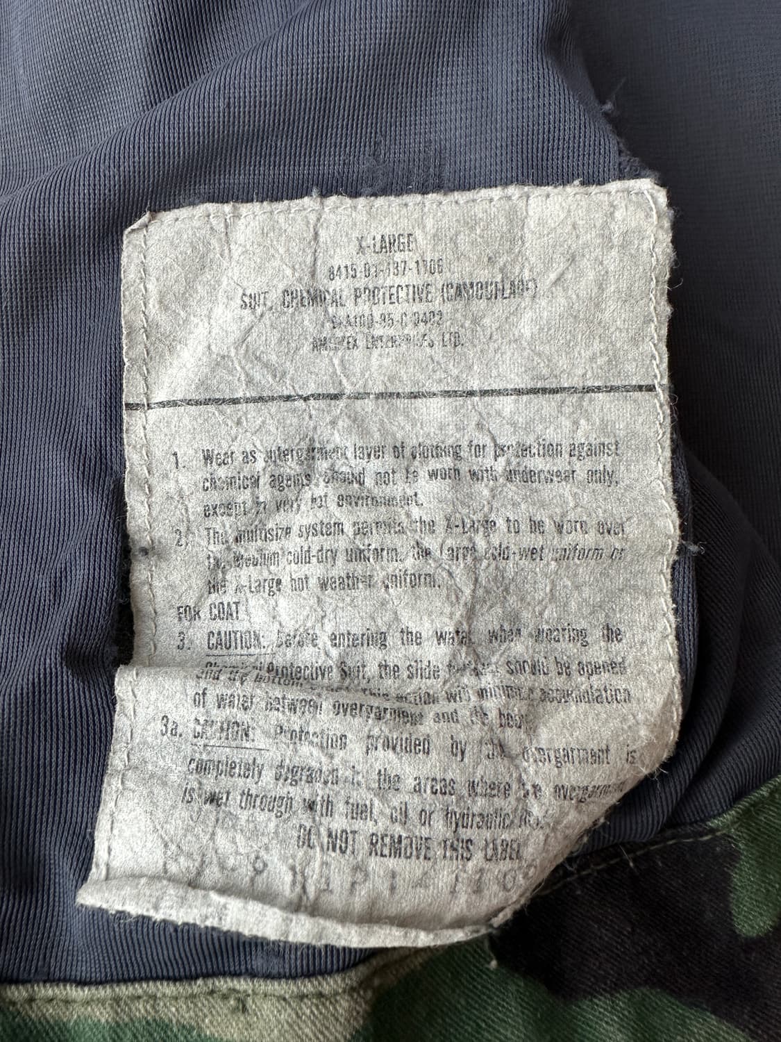 미군 케미컬 프로텍티브 우드랜드 카모 자켓 XL 상품이미지9