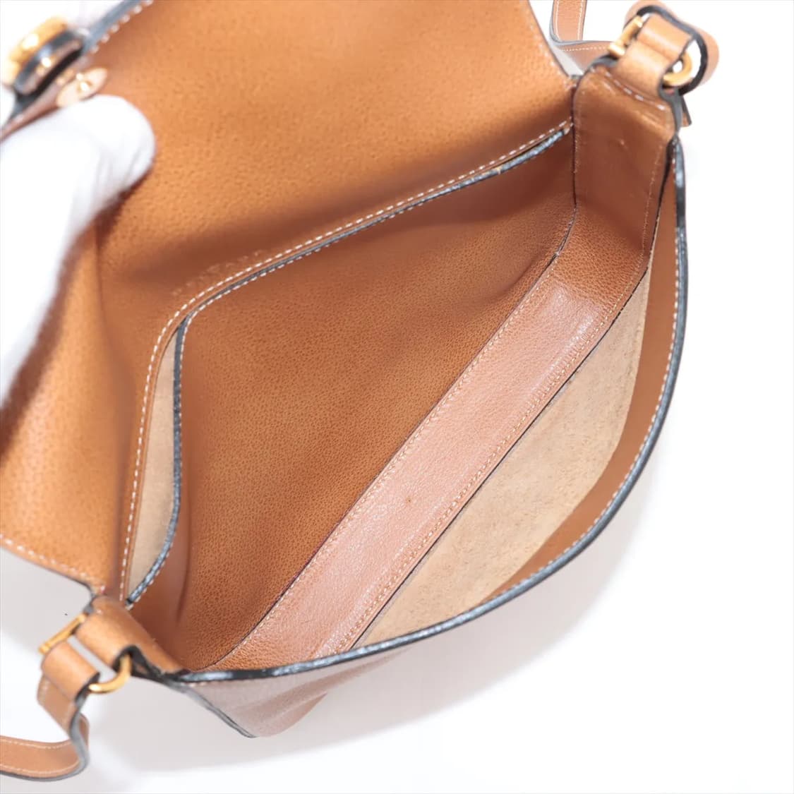 델보 크로스 메신저백 골드 D로고 브라운컬러 거울포함 상품이미지6