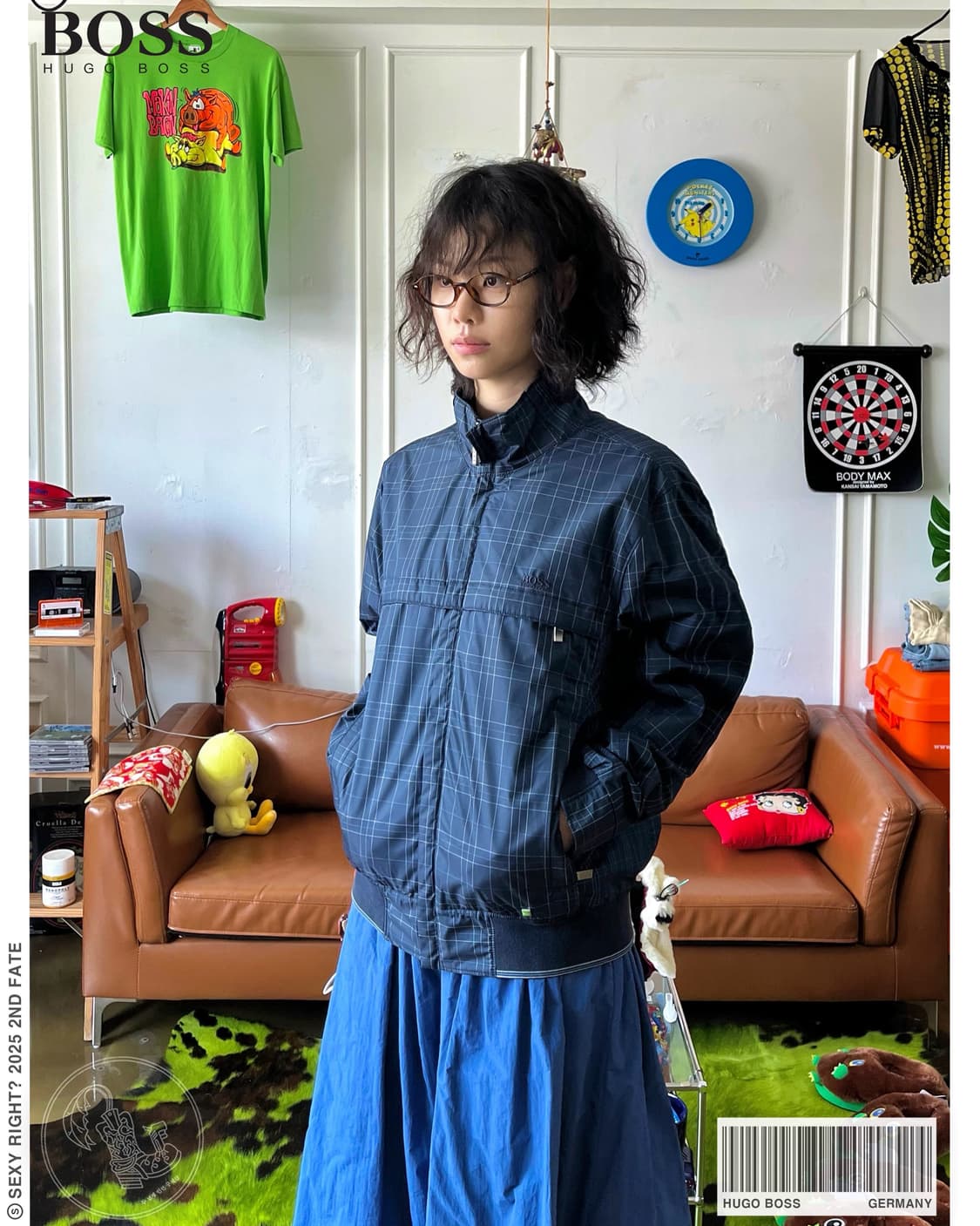 Hugo Boss Navy Check Pattern Blouson JK 상품이미지1